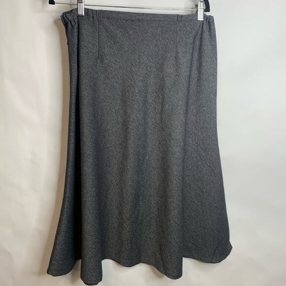JM Collection Gray A Line Full Skirt Midi Sz 14 - Picture 2 of 3